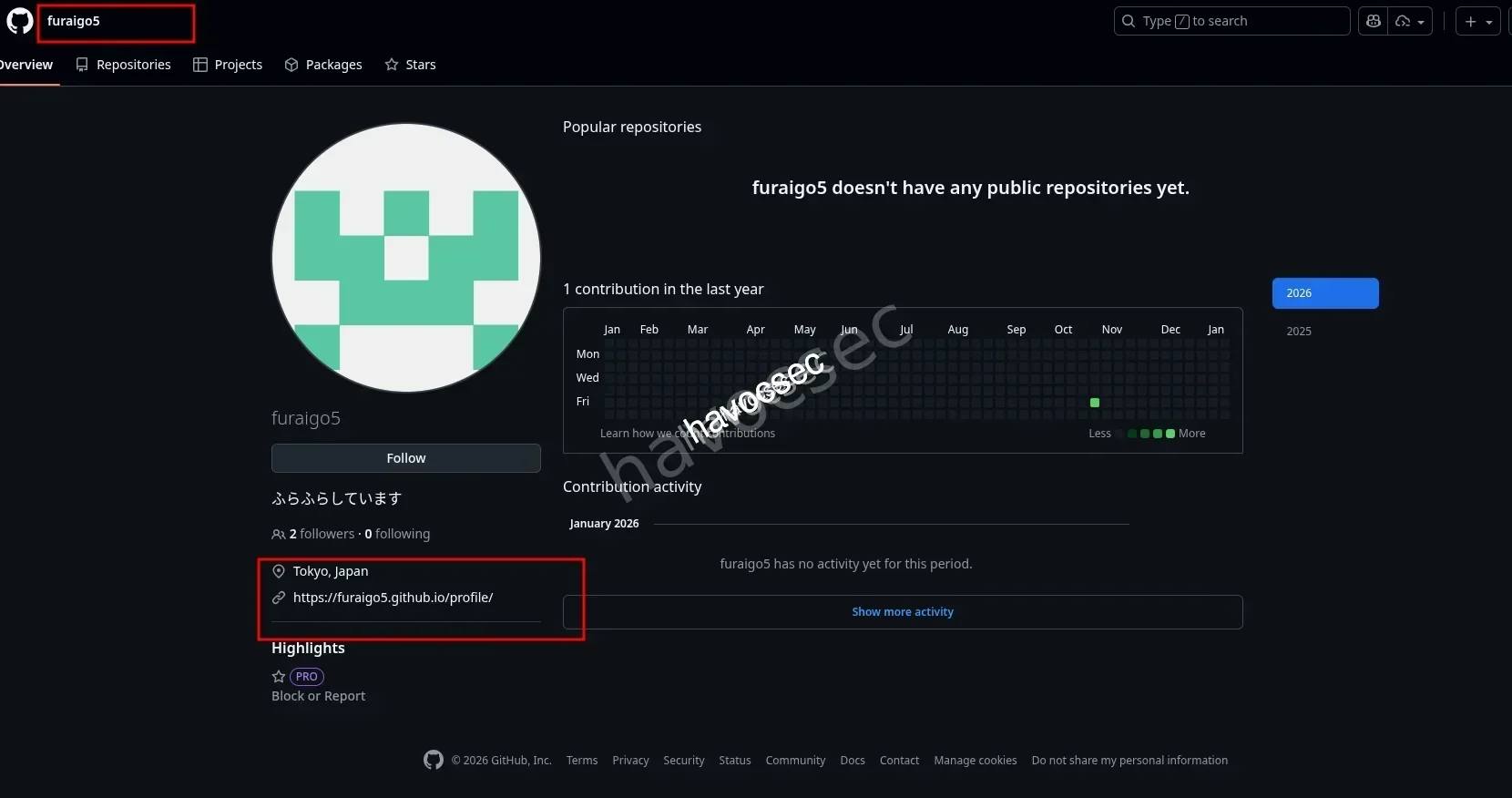 the github account